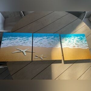 Beach Canvas Wall Art Decor - 3 piece set (8x8 ft)